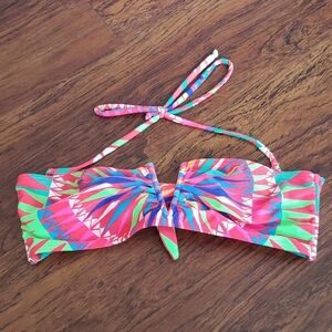 Mara Hoffman Colorful Geometric Halter Bikini Top Size Medium